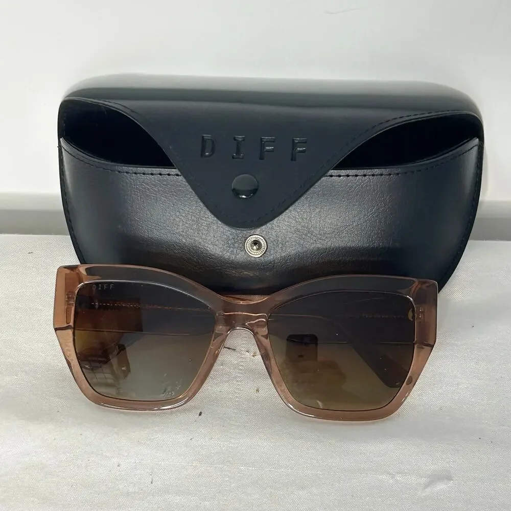 DIFF Eyewear Vivienne Sunglasses CFBGP Brown Gradient 56-18-140 w/ Case